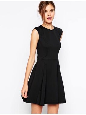 Classic Black Fit-and-Flare Dress - Ted Baker